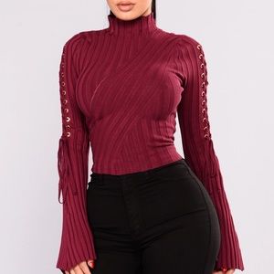 FASHIONNOVA Women’s Sweater in Wine | Size XL
